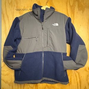 The North Face Jacket Fleece Full Zip Gray Navy Blue Outdoors‎
